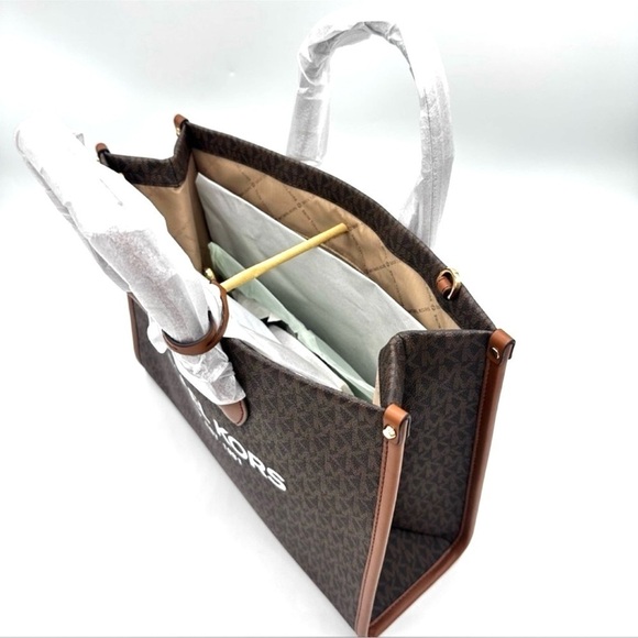 Michael Kors Medium Mirella Tote Bag Brown/Gold - Picture 5 of 11